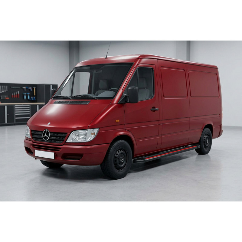 Бокові пороги Maya Red (2 шт., алюміній) Довга база для мерседес Sprinter W901/902/903/904/905 1995-2006 рр