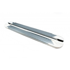 Бокові пороги Allmond White (2 шт. алюміній) для мерседес X class 2017-2020 рр