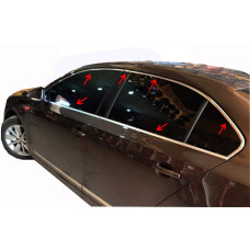 Повна окантовка вікон (12 шт. нерж.) Carmos - Турецька сталь для Volkswagen Jetta 2011-2018 рр