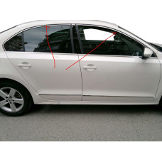 Верхні молдинги скла 6 шт нерж) OmsaLine - Італійська нержавійка для Volkswagen Jetta 2011-2018 рр