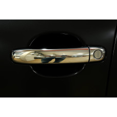 Накладки на ручки (4 шт, нерж) З кнопками, Carmos - Турецька сталь для Volkswagen Touareg 2002-2010 рр