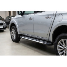 Бокові пороги Sunrise (2 шт. алюміній) для Mitsubishi L200 2015-2024 рр