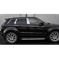 Молдинг дверних стійок (6 шт, нерж.) для Range Rover Evoque 2012-2018 рр