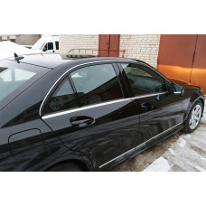 Накладки на молдинги стекол (6 шт, нерж) для мерседес C-class W204 2007-2015 рр