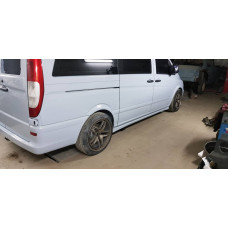 Бокові пороги Exclusive (2 шт, під фарбування) Екстра довга база для мерседес Vito W639 2004-2014 рр