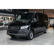 Бокові пороги Allmond Black (2 шт., алюміній) Long/ExtraLong для мерседес Sprinter W907/W910 2018- рр