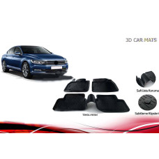 Гумові килимки (4 шт Niken 3D) для Volkswagen Passat B8 2015-2023 рр