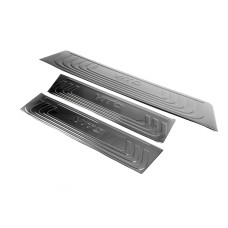 Накладки на внутрішні пороги Чорний Хром (нерж) 4 накладки для мерседес Vito/V-class W447 2014- рр