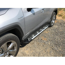 Бокові пороги Sunrise (2 шт. алюміній) для Toyota Rav 4 2019- рр
