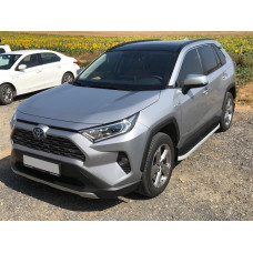 Бокові пороги Tayga Grey (2 шт. алюміній) для Toyota Rav 4 2019- рр