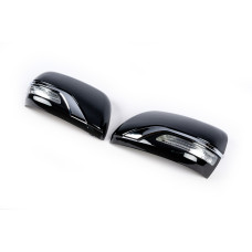 Кришки дзеркал (з повторювачем, стиль 2016) Чорний колір для Toyota Land Cruiser Prado 150 2009-2023 рр