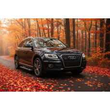 Бокові пороги New Vision Black (2 шт. алюміній) для Ауди Q5 2008-2017 рр