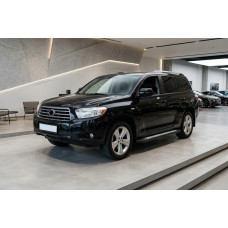 Бокові пороги New Vision Black (2 шт., алюміній) для Toyota Highlander 2008-2013 рр
