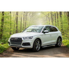 Бокові пороги Tayga V2 (2 шт., алюміній) для Ауди Q5 2017-2025 рр