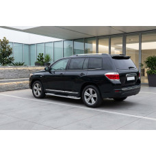 Бокові пороги Tayga V2 (2 шт., алюміній) для Toyota Highlander 2008-2013 рр
