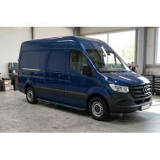Бокові пороги Maya Blue (2 шт., алюміній) Long/ExtraLong для мерседес Sprinter W907/W910 2018- рр