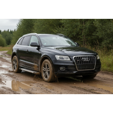 Бокові пороги New Vision Grey (2 шт. алюміній) для Ауди Q5 2008-2017 рр