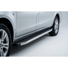 Бокові пороги BlackLine (2 шт., алюм.) Довга (ExtraLong) для мерседес Vito W639 2004-2014 рр