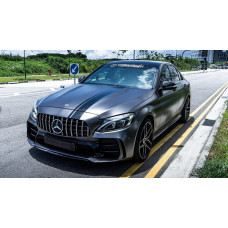 Комплект обвісів з повним заднім бампером (дизайн Black Mamba C63GT) для мерседес C-сlass W205 2014-2021 рр
