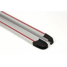 Бокові пороги Maya Red-Grey (2 шт. Алюміній) для Volkswagen Touareg 2002-2010 рр