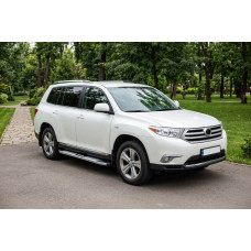 Бокові пороги Mevsim Grey (2 шт., Алюміній) для Toyota Highlander 2008-2013 рр