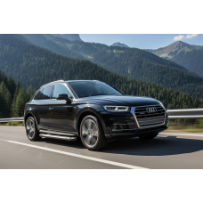 Бокові пороги Line (2 шт., Алюміній) для Ауди Q5 2017-2025 рр