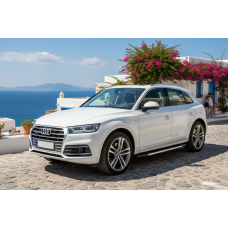 Бокові пороги Duru (2 шт., Алюміній) для Ауди Q5 2017-2025 рр