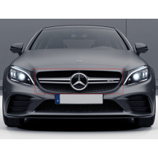 Передня решітка AMG Silver (для Avantgarde/AMG-Line/C43 AMG) 2018-2026, без камери для мерседес C-сlass W205 рр