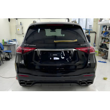 Задній дифузор GLE63 AMG (з насадками Black) для мерседес GLE W167 2018- рр