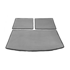 Килимок багажника 3 частини (EVA, сірий) (7 місць) для Ауди Q7 2005-2015 рр
