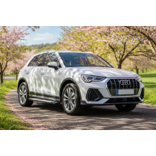 Бокові пороги Allmond Grey (2 шт. Алюміній) для Ауди Q3 2019- рр