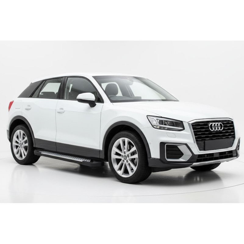 Бокові пороги Allmond Grey (2 шт., Алюміній) для Ауди Q2 2016- рр