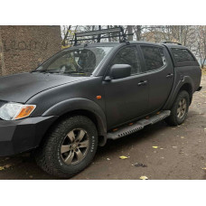 Бокові пороги Dakar V2 з LED (2015-2019, 2 шт, метал) для Mitsubishi L200 рр