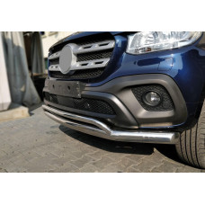 Передняя двойная защита Vegas (нерж, 76мм) для мерседес X class 2017-2020 гг