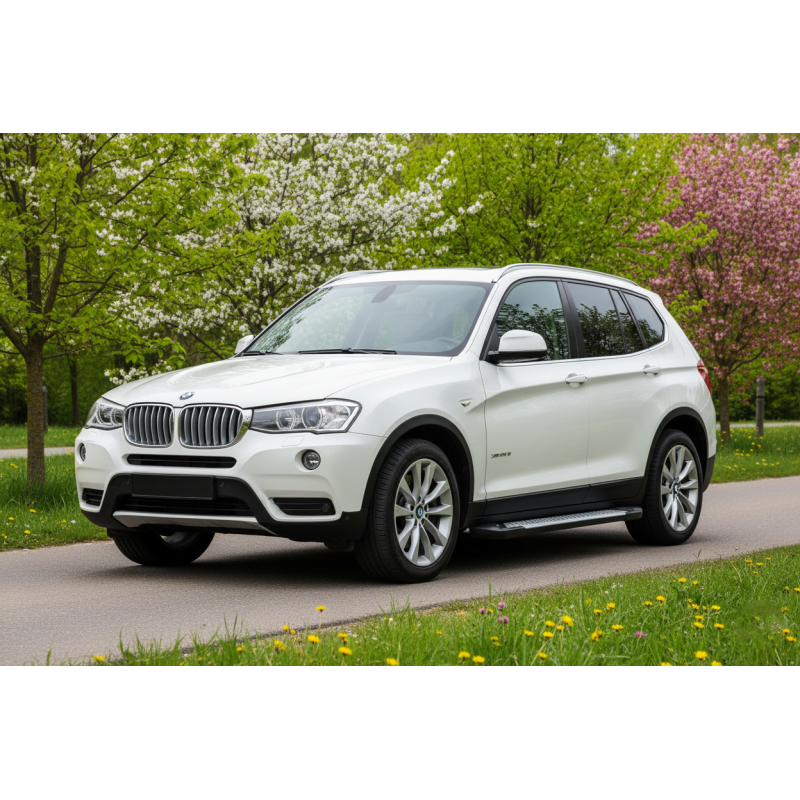 Бокові пороги Allmond Grey (2 шт., Алюміній) для бмв X3 F25 2011-2018 рр