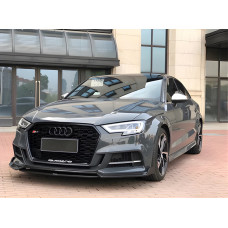 Передняя губа (черная) для Ауди A3 2020- гг