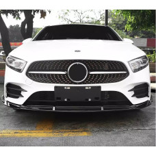 Передня лип накладка (для AMG-Line 2018-2021, Чорна) для мерседес A-сlass W177 2018- рр