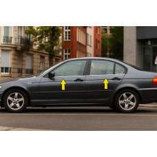 Окантовка вікон (нерж.) Carmos - Турецька сталь для бмв 3 серія E46 1998-2006 рр