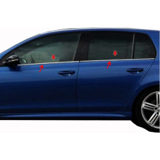 Молдинг скла (4 шт нерж) OmsaLine - Італійська нержавійка для Volkswagen Golf 6 2008-2014 рр