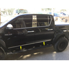 Накладки на молдинги Tit-designs (4 шт нерж) для Toyota Hilux 2015- рр