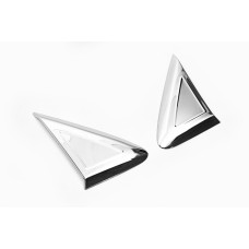 Накладка возле зеркала (2 шт., нержавейка) Carmos - Турецкая Нержавеющая Сталь для мерседес Sprinter W907/W910 2018- гг