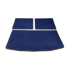 Килимок багажника 3 частини (EVA синій) (7 місць) для Ауди Q7 2005-2015 рр