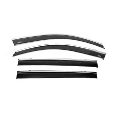 Вітровики з хромованим молдингом (4 шт, Niken) для Toyota Highlander 2008-2013 рр