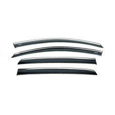 Вітровики з хромованим молдингом Niken (HB 4 шт) для Volkswagen Golf 6 2008-2014 рр