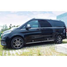 Молдинги на пороги (4 шт нерж) для мерседес Vito/V-class W447 2014- рр