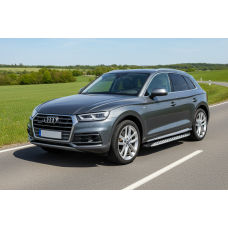 Бокові пороги Shining V1 (2 шт., Алюміній) для Ауди Q5 2017-2025 рр