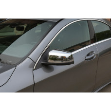 Накладки на дзеркала (2 шт, нерж.) для мерседес CLA C117 2013-2019 рр