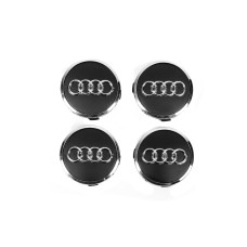 Ковпачки на диски 57/61 мм з кільцем (4 шт чорні) для Тюнінг Ауди