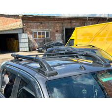 Рейлінги Shark (з поперечиною) Чорний колір для Toyota Hilux 2015- рр