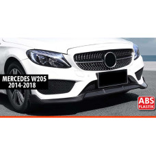 Накладка на передній бампер DPT V1 (2014-2018, тільки для AMG-Line, чорний глянець) для мерседес C-сlass W205 рр